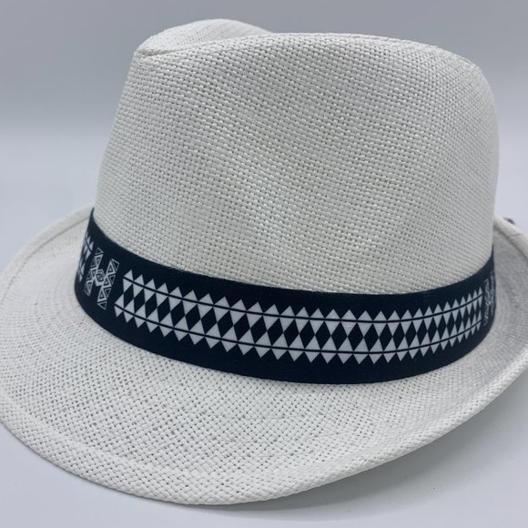 FEDORA HAT WHTE 100% RECYCLED PAPER - Picture 2 of 4